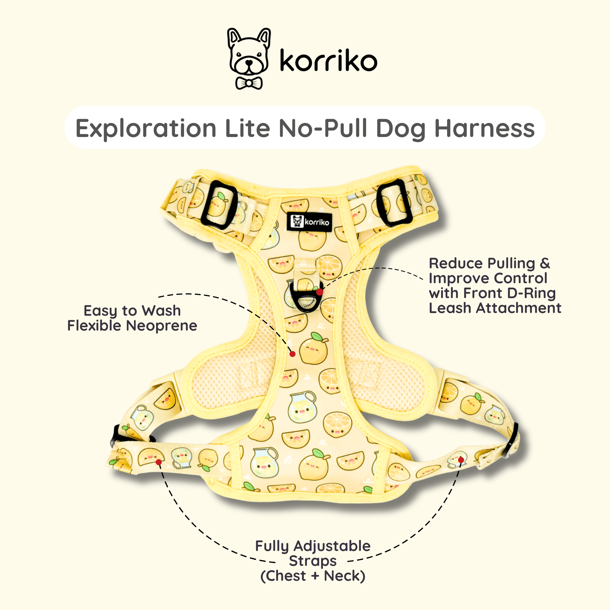 Exploration Lite No-Pull Dog Harness - Lemonade