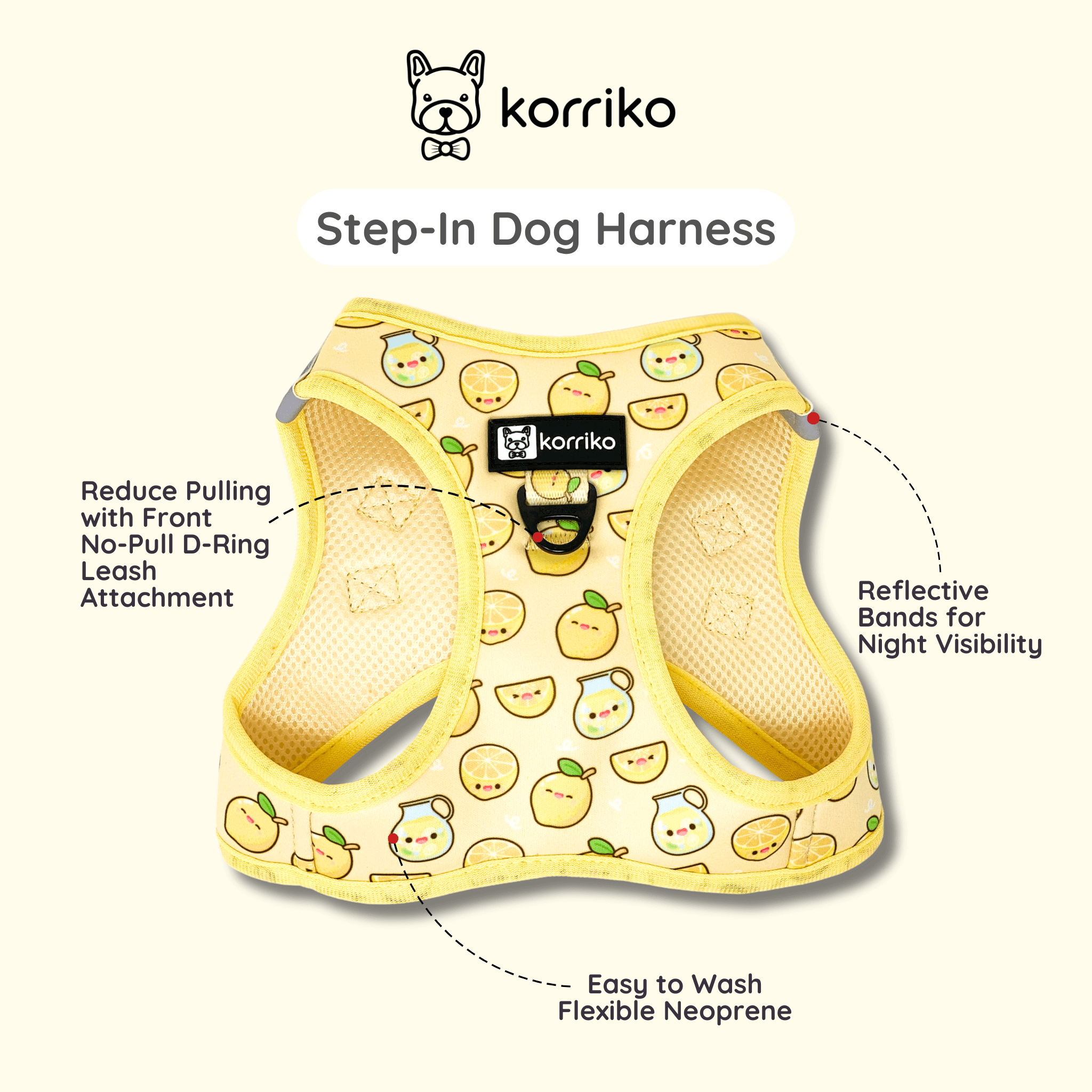 Step-In Dog Harness - Lemonade