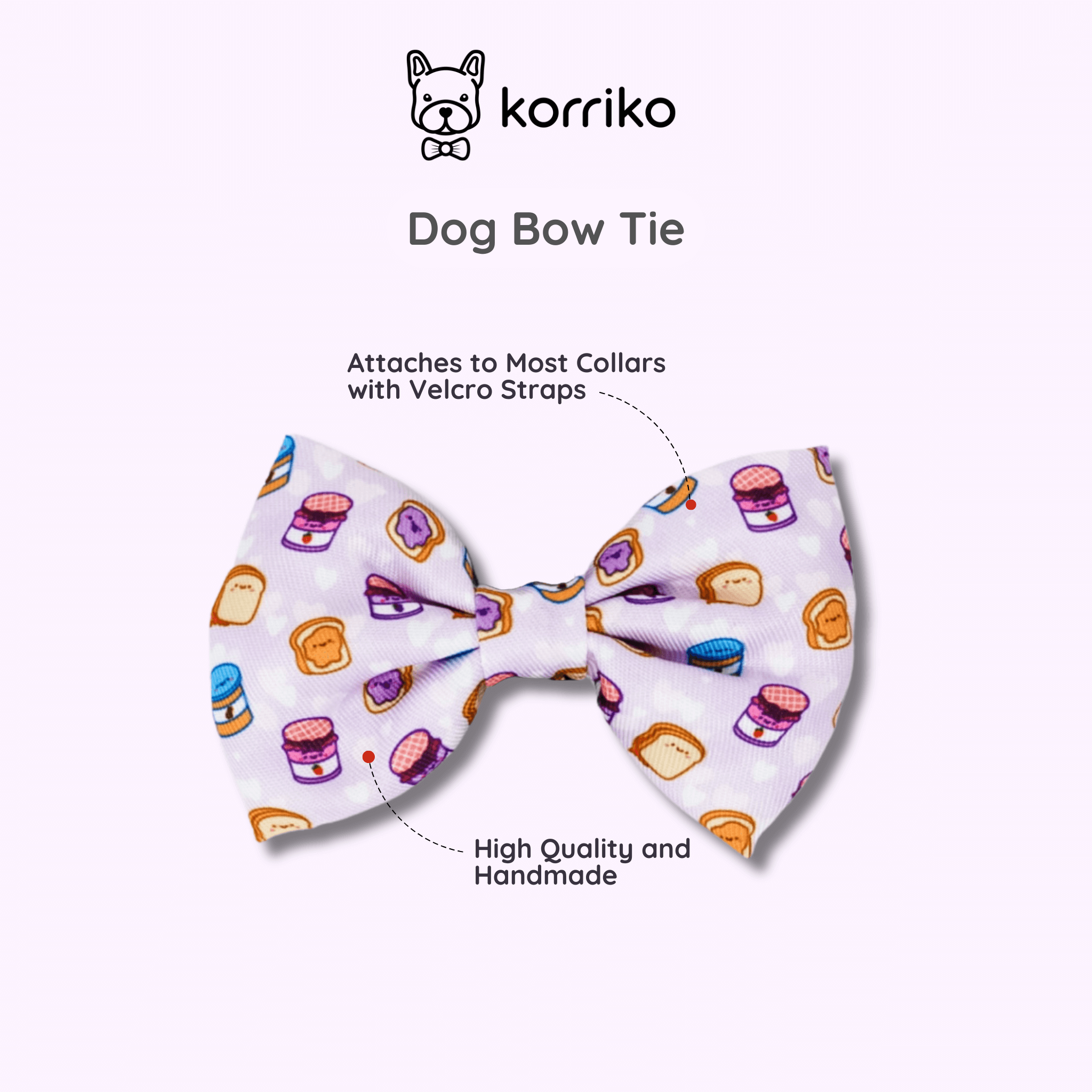 Dog Bow Tie - Peanut Butter Jelly (Final Sale)