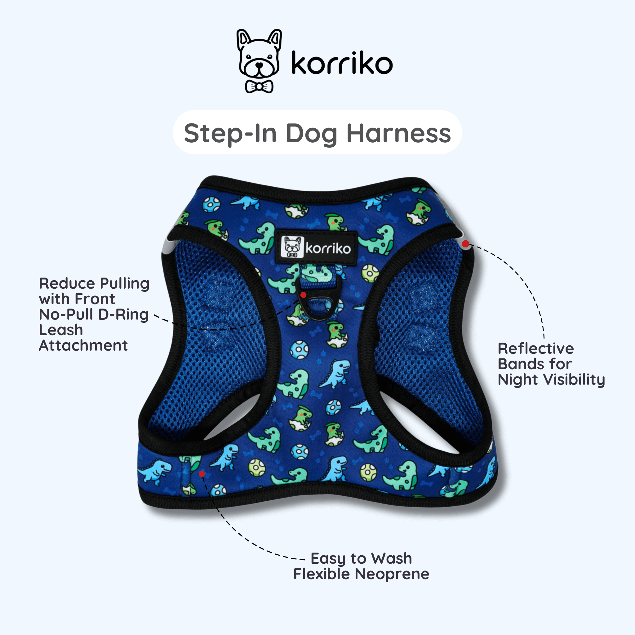 Step-In Dog Harness - Dino
