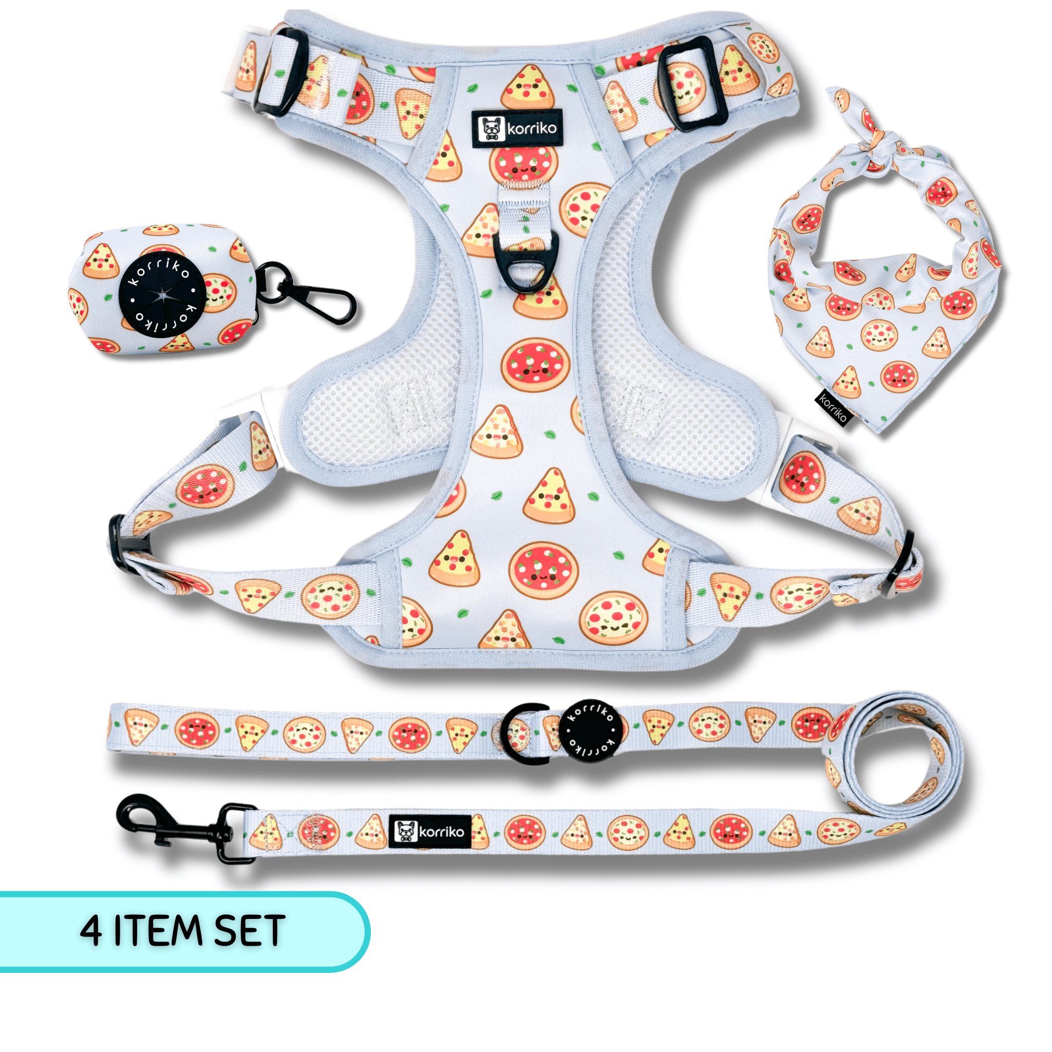 Ultimate Exploration No-Pull Harness Bundle Set - Pizza (4-Piece)